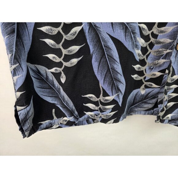 Banana Cabana Mens Hawaiian Shirt Size XL Blue Silk Short Sleeve Button Down Top - Picture 6 of 9